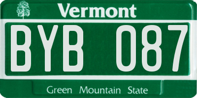 VT license plate BYB087