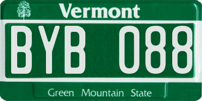 VT license plate BYB088