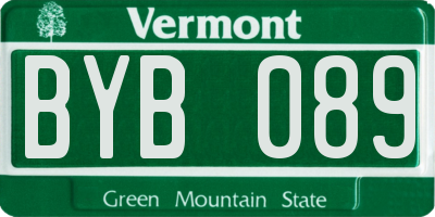 VT license plate BYB089