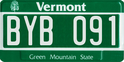VT license plate BYB091