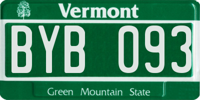 VT license plate BYB093