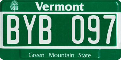 VT license plate BYB097