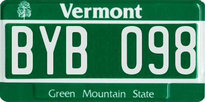 VT license plate BYB098
