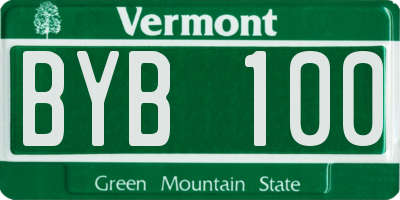 VT license plate BYB100