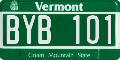 VT license plate BYB101