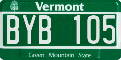 VT license plate BYB105
