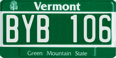 VT license plate BYB106
