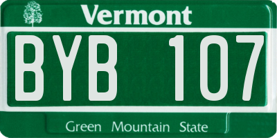 VT license plate BYB107
