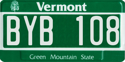 VT license plate BYB108