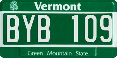 VT license plate BYB109