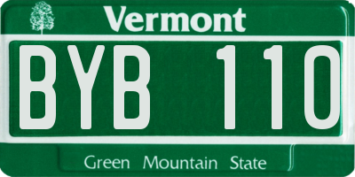 VT license plate BYB110