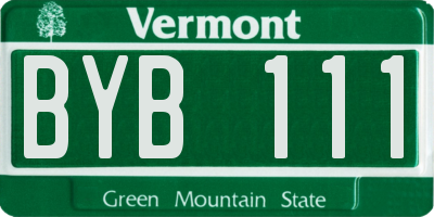 VT license plate BYB111