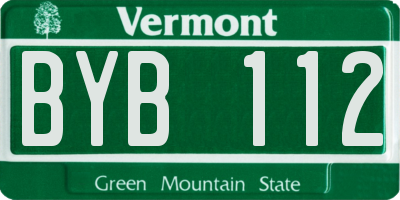 VT license plate BYB112