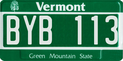 VT license plate BYB113