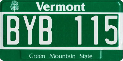 VT license plate BYB115
