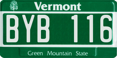VT license plate BYB116
