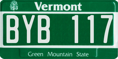 VT license plate BYB117