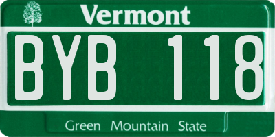 VT license plate BYB118