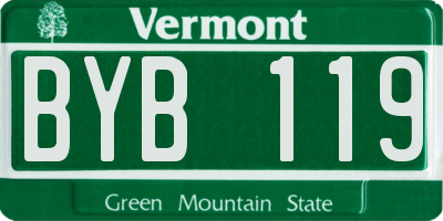 VT license plate BYB119