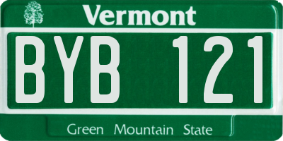 VT license plate BYB121