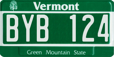 VT license plate BYB124