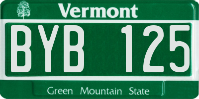 VT license plate BYB125