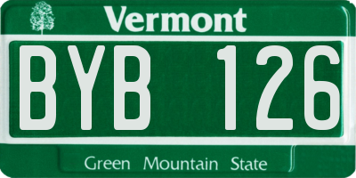 VT license plate BYB126