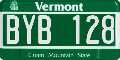 VT license plate BYB128