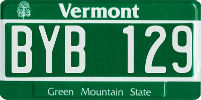 VT license plate BYB129