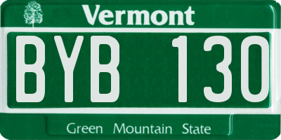VT license plate BYB130