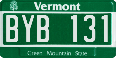 VT license plate BYB131