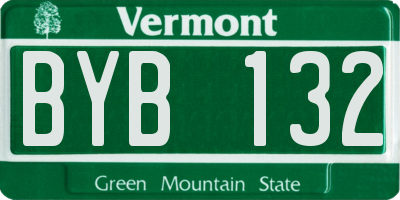 VT license plate BYB132