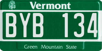 VT license plate BYB134