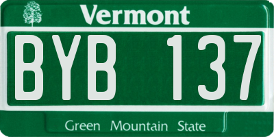VT license plate BYB137