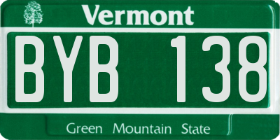 VT license plate BYB138