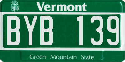 VT license plate BYB139