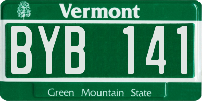 VT license plate BYB141