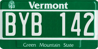 VT license plate BYB142