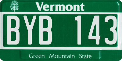 VT license plate BYB143