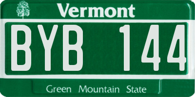VT license plate BYB144