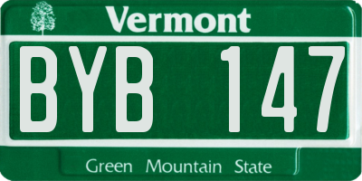 VT license plate BYB147