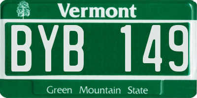 VT license plate BYB149