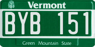 VT license plate BYB151