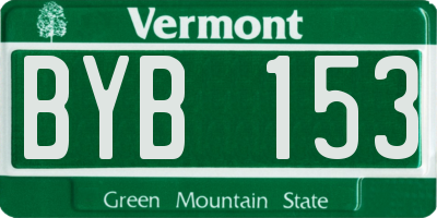 VT license plate BYB153