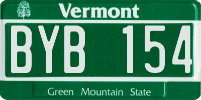 VT license plate BYB154