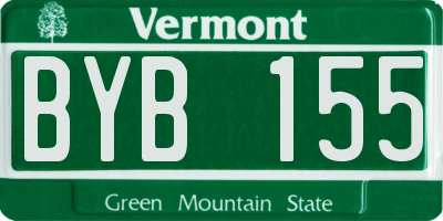 VT license plate BYB155