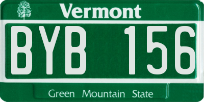 VT license plate BYB156