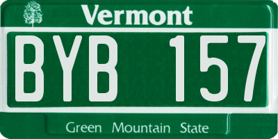 VT license plate BYB157