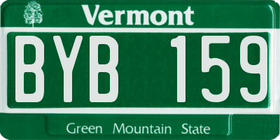 VT license plate BYB159