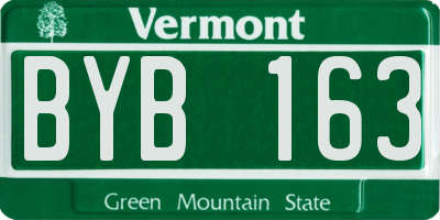 VT license plate BYB163